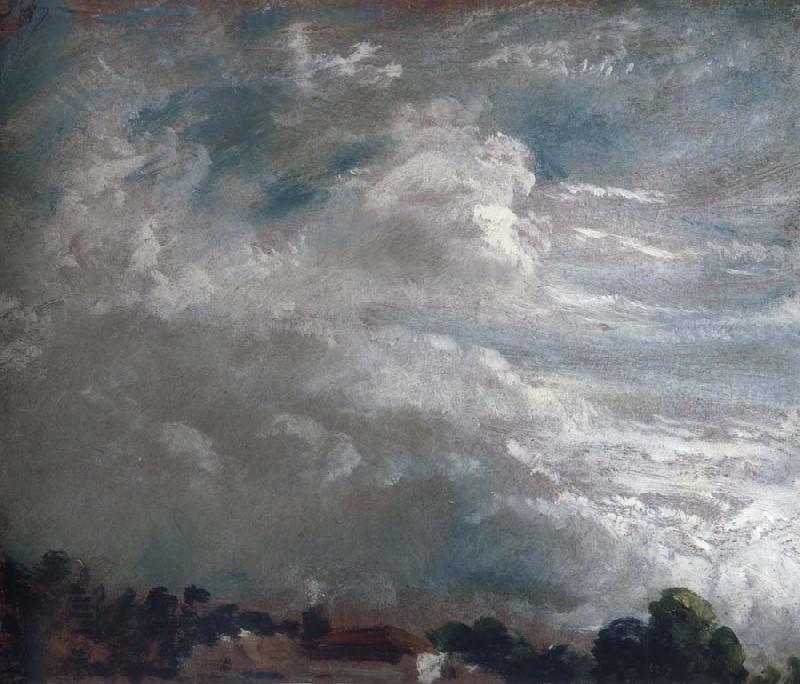 John Constable Cloud study,horizon of trees 27 September 1821 China oil painting art
